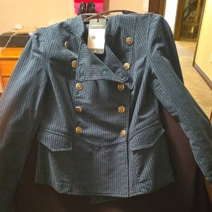 CAbi Blue Double-Breasted Blazer